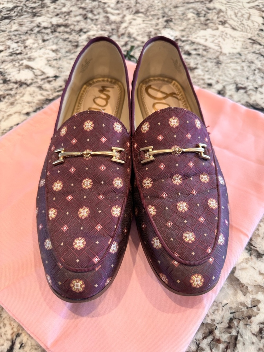 Sam Edelman Patterned Loafers with Gold Hardware